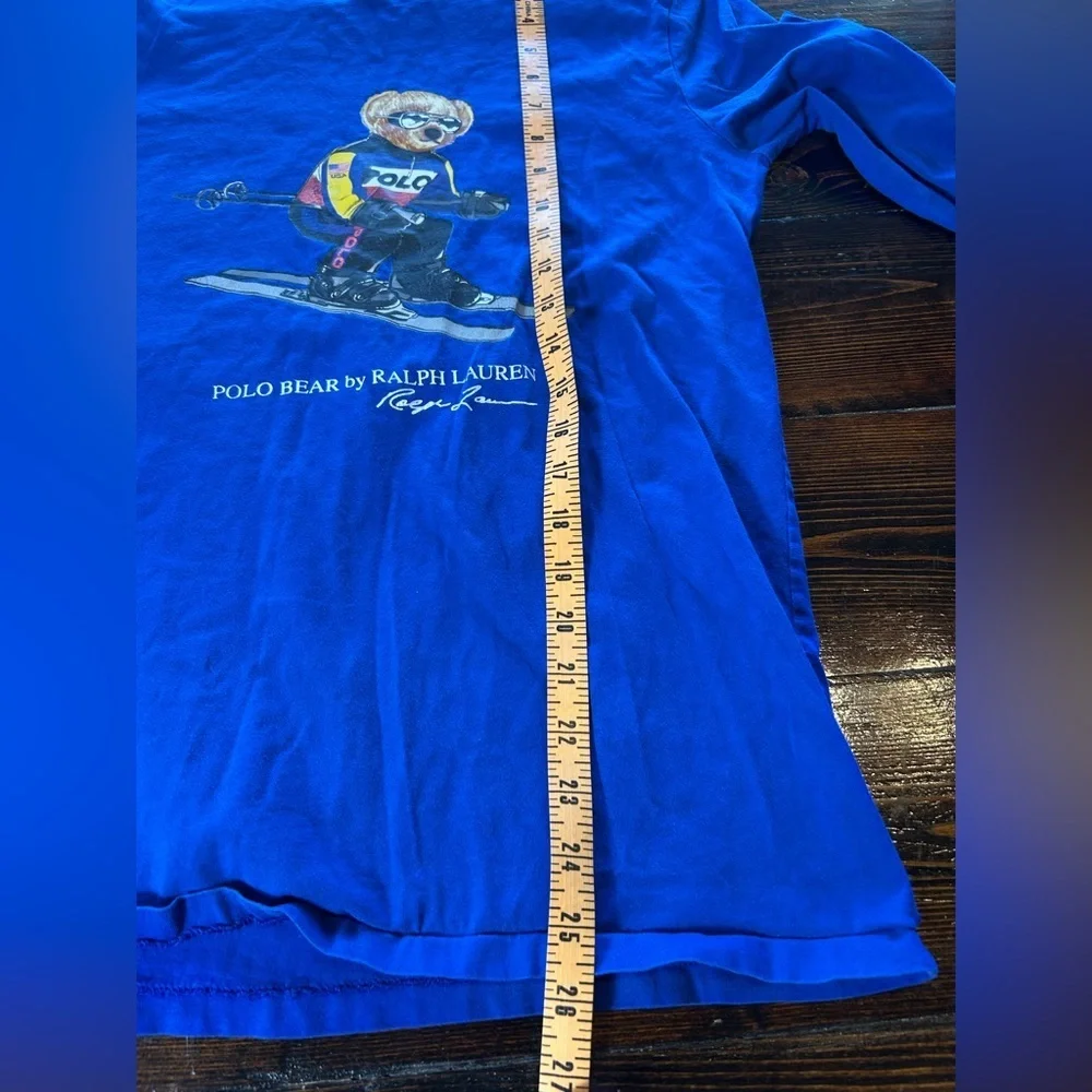 Polo Ralph Lauren Men's size small Blue Ski Bear Long Sleeve Shirt Vintage Rare